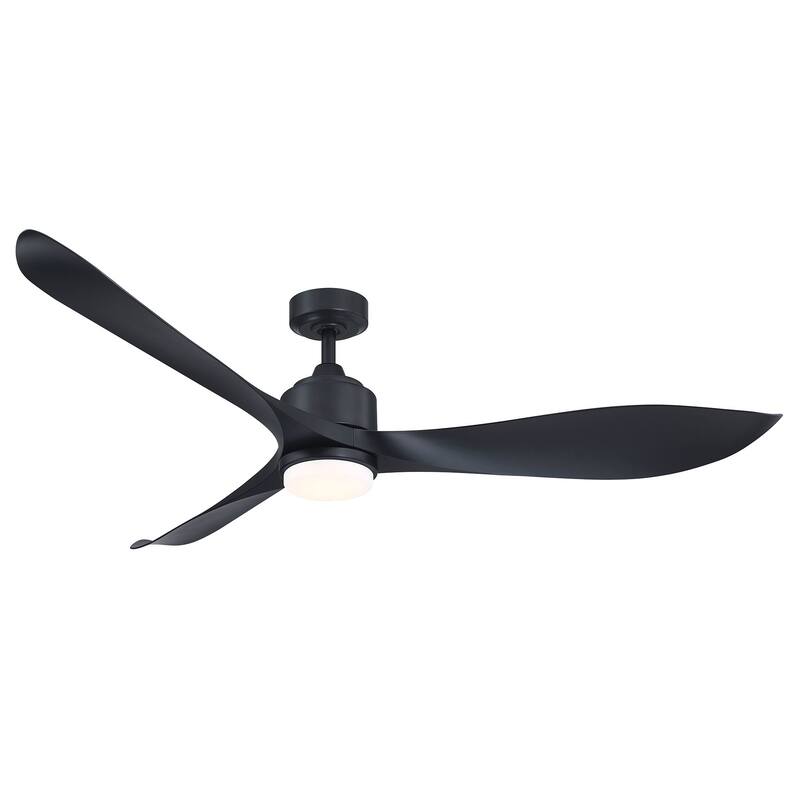 66" Industrial Black Large Ceiling Fan with Dimmable LED Light and Remote