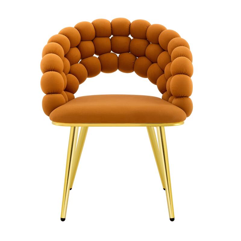 Velvet Dining Chairs Set of 2, Modern Upholstered Vanity Chairs Accent Chairs with Golden Metal Legs