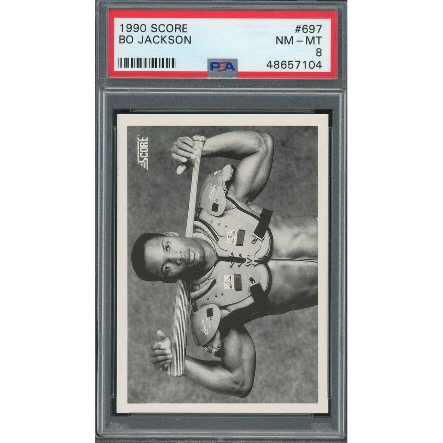 Bo Jackson 1990 Score Bat on Shoulders Baseball Card #697 Graded PSA 8 - 8'6" x 11'6"