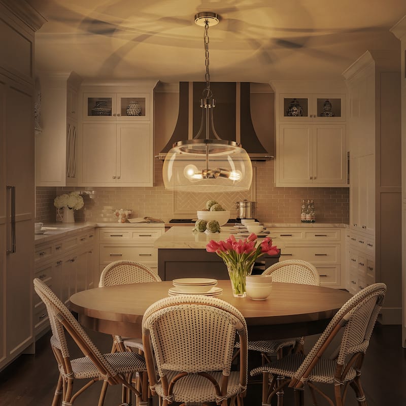 Starsky 1/3-Light Modern Clear Glass Dome Pendant Light