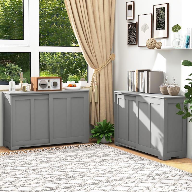 Antique Stackable Kitchen Storage Sideboard with Height Adjustable Shelf - 42" x 13" x 23.5" (L x W x H)