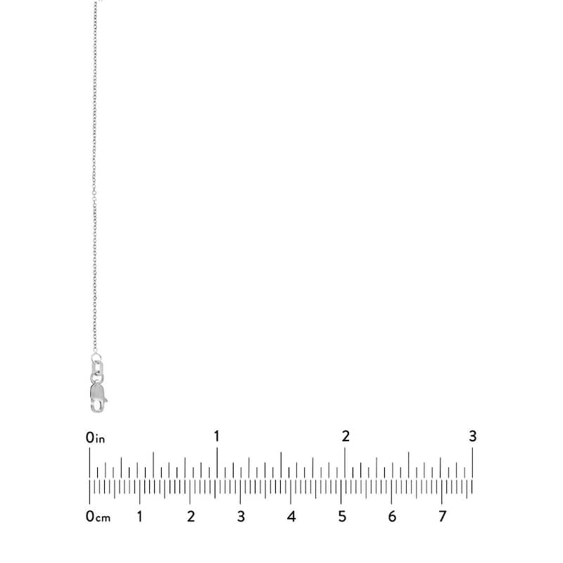 Curata 14k White Gold 1.05mm Diamond Cut Cable Chain Necklace (Lobster)