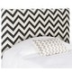 preview thumbnail 2 of 2, SAFAVIEH Ziggy Black/Off-White Upholstered Chevron Headboard (Twin)