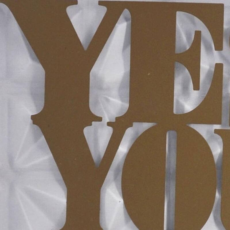 HomeRoots 14" X 14" Brown And White Yes You Can Metal Square Wall Decor