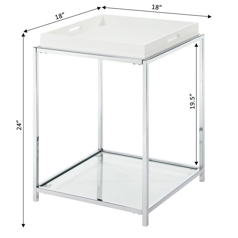 Convenience Concepts Palm Beach End Table with Shelf and Removable Trays