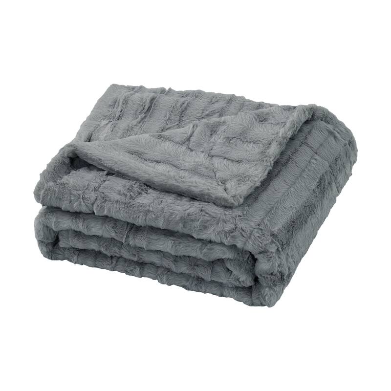Oversized Derby Double Sided Fauxfur Throw