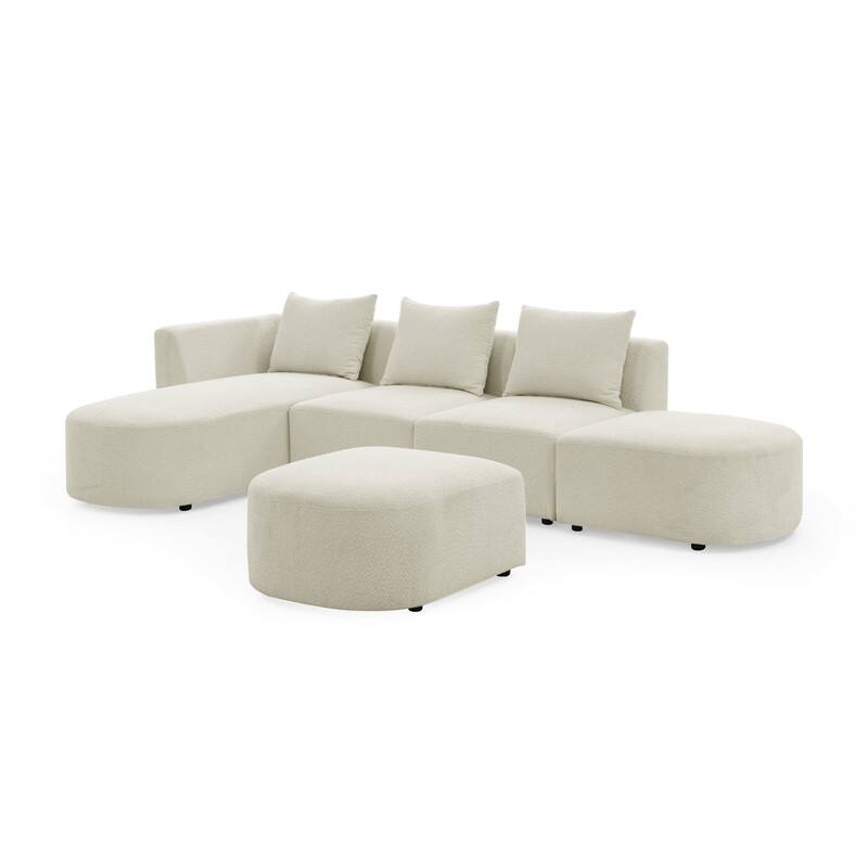 LShape Sectional Sofa Including Two Single Seats, Left Side Chaise and