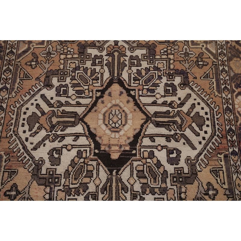 Geometric Bakhtiari Persian Vintage Rug Handmade Wool Carpet - 4'7" x 6'6"