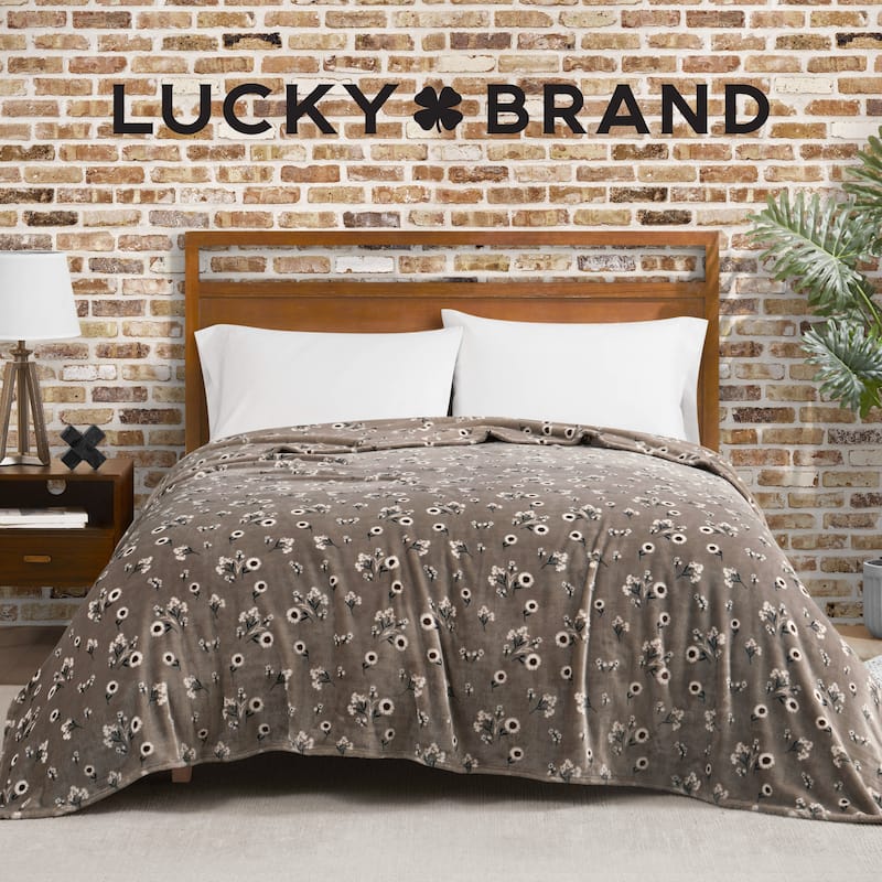 Lucky Brand Daisy Plush Throw Blanket