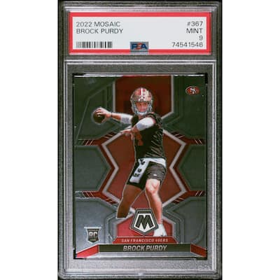Brock Purdy 2022 Panini Mosaic Football Rookie Card #367 Graded PSA 9 - 8'6" x 11'6"