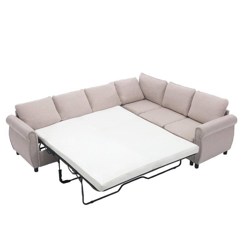 Sleeper Sofa, 2-in-1 Pull-Out Couch Bed for Compact Spaces