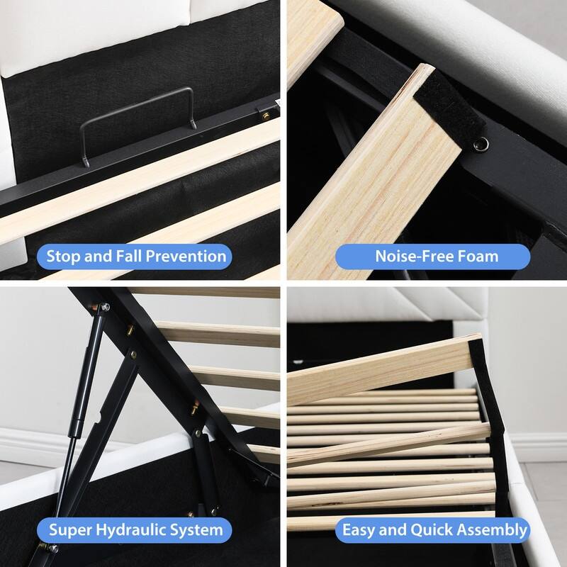 Plywood Frame Full Upholstered Platform Bed