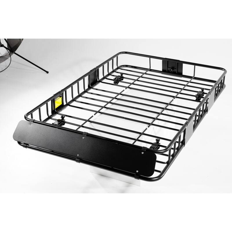 Roof Rack Basket Rooftop Steel Rack, Cargo Carrier with 250 Lbs Capacity, Extension Black Car Top Luggage Holder 64" Universal