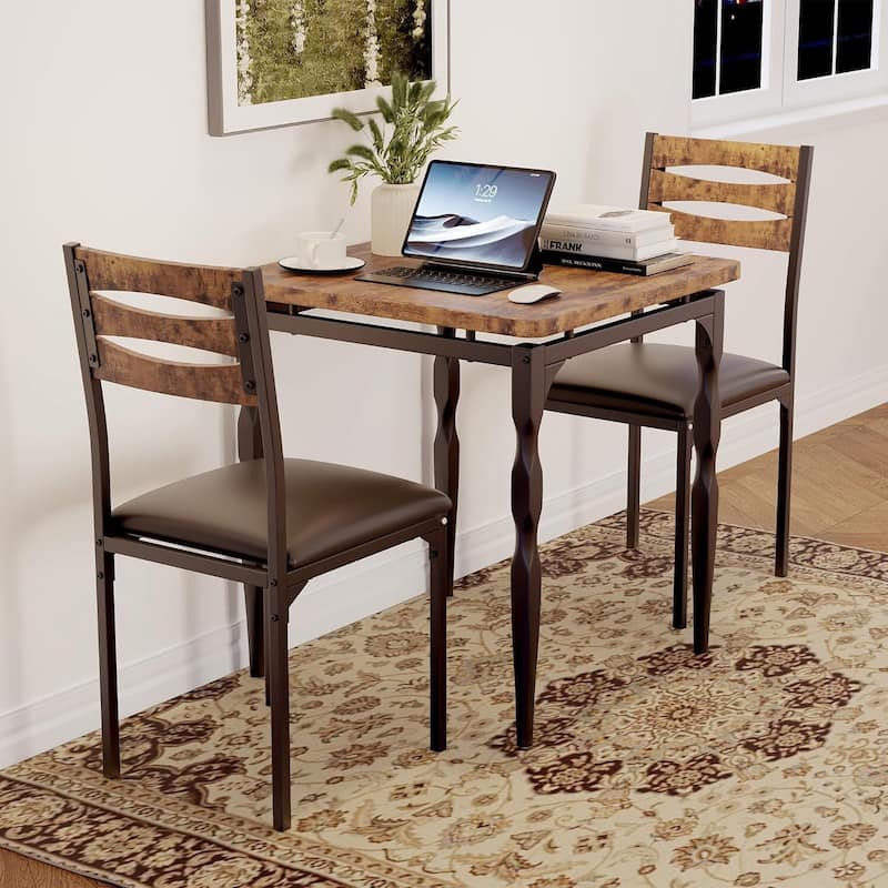 Dining Table Set for 2 with Spiral Table Legs for Small Spaces Kitchen Apartment
