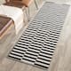 SAFAVIEH Handmade Flatweave Montauk Salinda Casual Cotton Rug - 2'3" x 15' - Ivory/Black