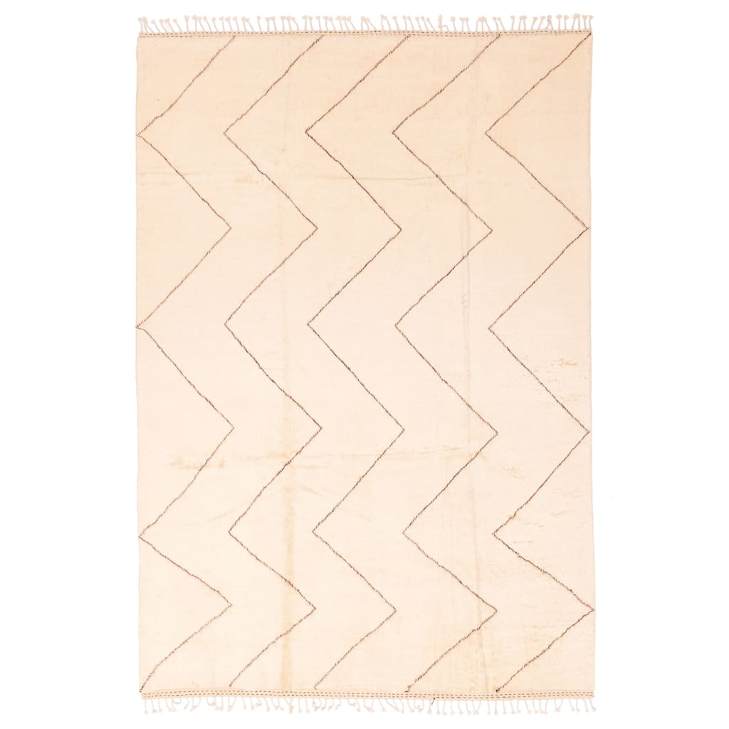 ECARPETGALLERY Hand-knotted Pak Finest Marrakesh Cream Wool Rug - 6'10 x 9'10