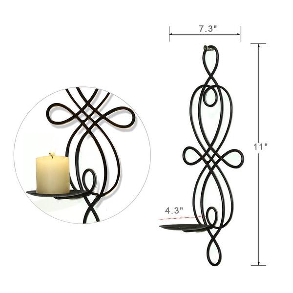 Adeco Brown Iron Vertical Wall Hanging Candle Holder Sconce (Set of 2) Bed Bath & Beyond
