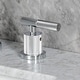 preview thumbnail 31 of 34, Kingston Brass Convergent Two-Handle 3-Hole Deck Mount Widespread Bathroom Faucet with Knurled Handle and Brass Pop-Up Drain
