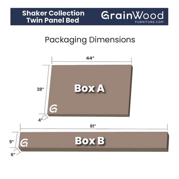 dimension image slide 6 of 17, Grain Wood Furniture Shaker Solid Wood Panel Platform Bed