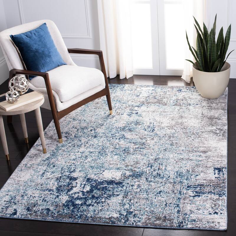 SAFAVIEH Aston Sarit Modern Abstract Rug - 10'x14' - Light Blue/Grey