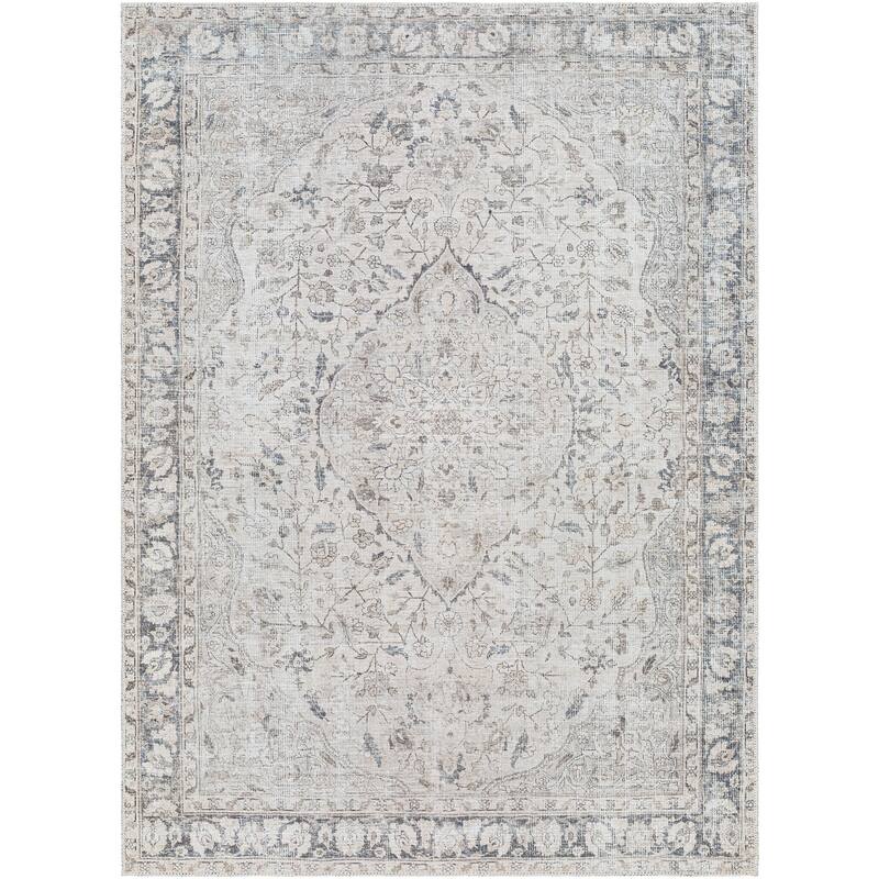 Livabliss Transitional Amelie Medallion Washable Area Rug
