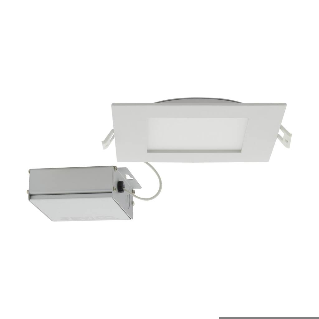 12 Watt LED Direct Wire Downlight Edge-lit 6 in. CCT Selectable 120V Dimmable Square Remote Driver