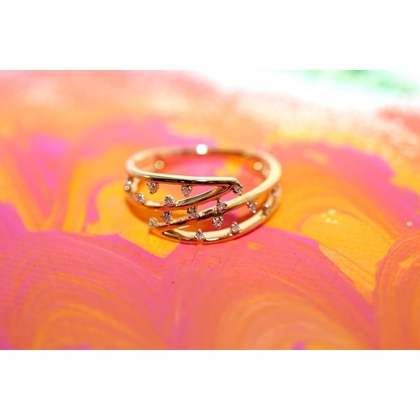 Prism Jewel G-H//I1 Round Natural Diamond Stackable Designer Ring,