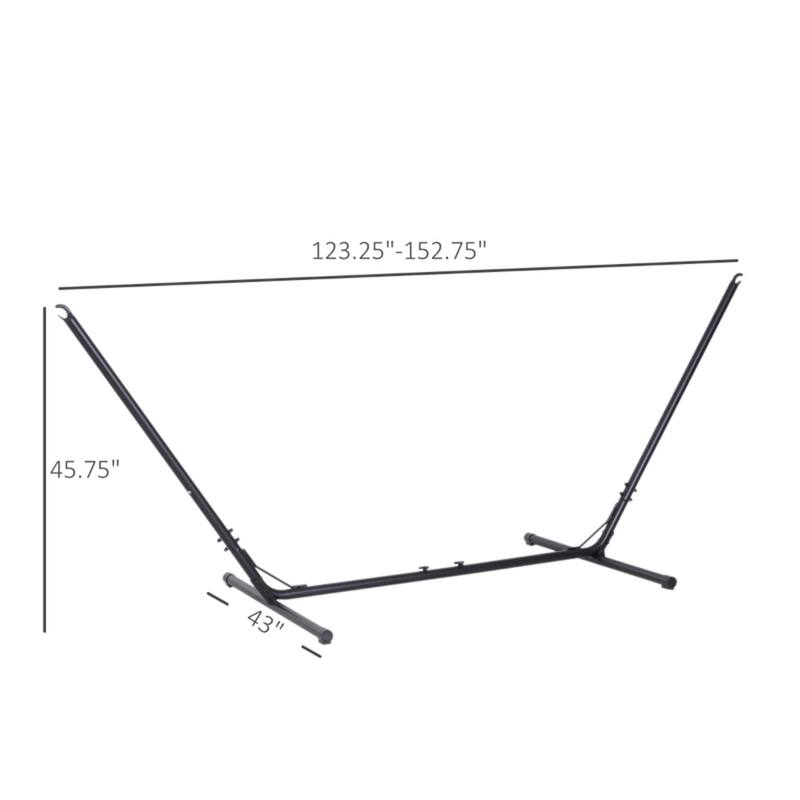 Adjustable Black Metal Hammock Stand Heavy Duty Frame for Indoor and Outdoor Use Fits Hammocks Up to 10.8 Feet
