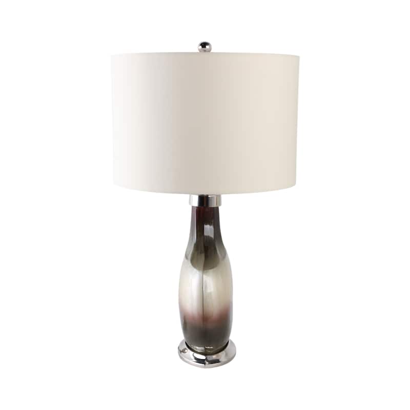 Glass Metal Table Lamp Gradient Finish Home Office Decor - 32" Gray - 18" x 18" x 32"
