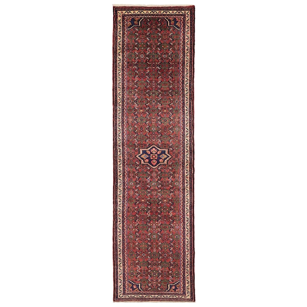 ECARPETGALLERY Hand-knotted Andelz Red Wool Rug - 2'9 x 10'4