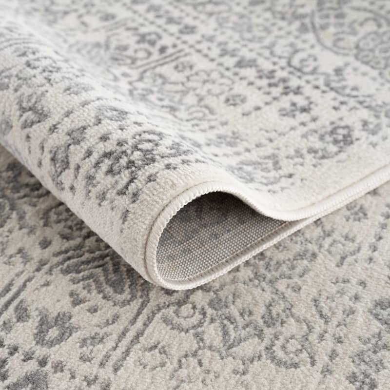 Hauteloom Michie Living Room, Bedroom Area Rug - Cream, Gray, Light Slate - 11'10" x 15'