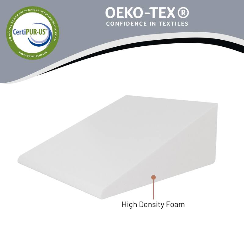 Bed Wedge Pillow - Foam Incline Cushion System for Legs and Back Support Pillow - Acid Reflux, - White