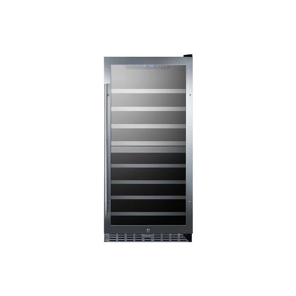 Shop Summit Swc902 24 Wide 62 Bottle Capacity Free Standing Wine Cooler With Led Lighting And Dual Temperature Zones Overstock 19999230