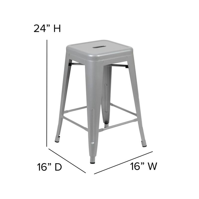 All-Weather Backless Commercial Bar Stool with Poly Resin Seat