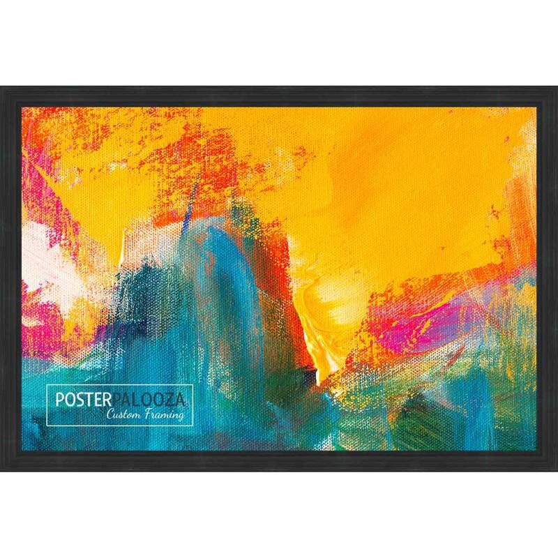 36x20 Traditional Black Complete Wood Picture Frame with UV Acrylic, Foam Board Backing, & Hardware - Black