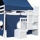 preview thumbnail 32 of 34, Full Loft Bed with Castle Tent & Tower and Solid Wood Frame, 400lb Capacity, Playhouse Design