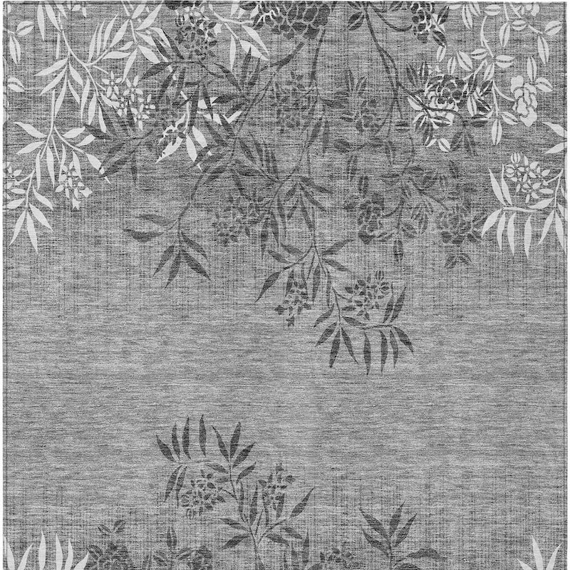 HomeRoots Floral Transitional Rectangle Outdoor Rug