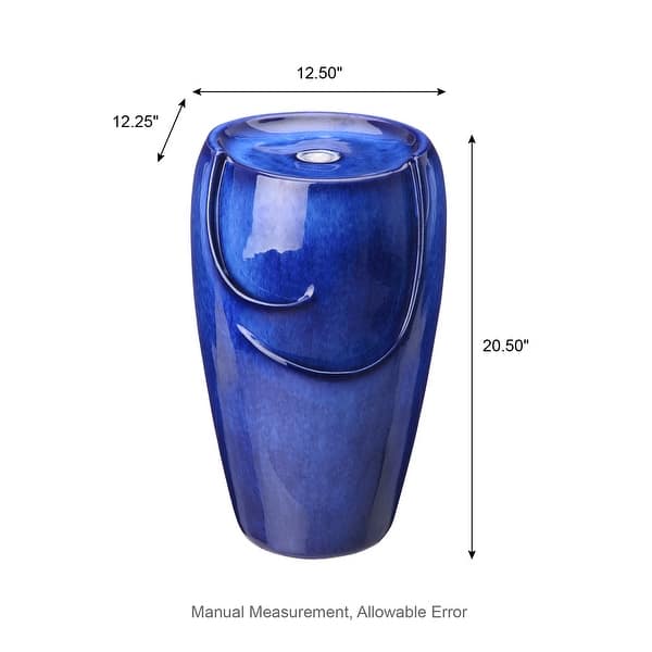 Demta 21-inch Ceramic Fountain with LED Light by Havenside Home