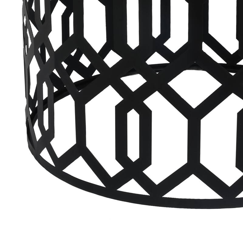 Adeco Set of 2 Round Metal Nesting Side End Tables Set - set of 2