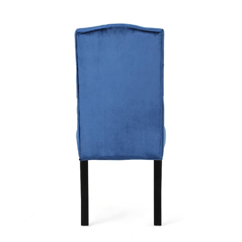 Modern Set of 2 Dining Chairs with Tufted Diamond-Stitched Backrest, Padded Seat, Solid Wood Legs for Dining Room, Living Room