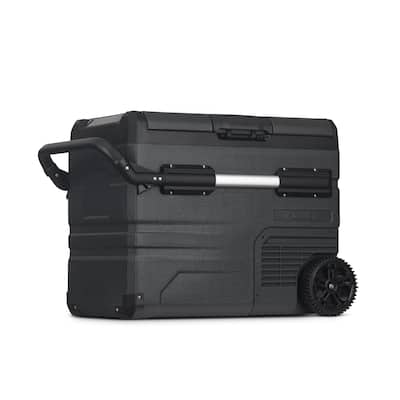 Newair 48 Qt. Portable 12v Electric Cooler with LG Compressor, Fridge and Freezer, Rugged Wheels, and Solar Power Input
