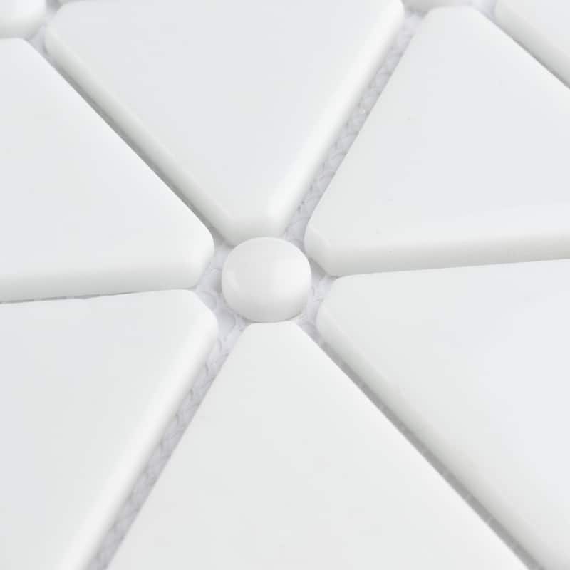 Merola Tile Expressions Treux White 10-1/8" x 12-7/8" Glass Floor and Wall Tile