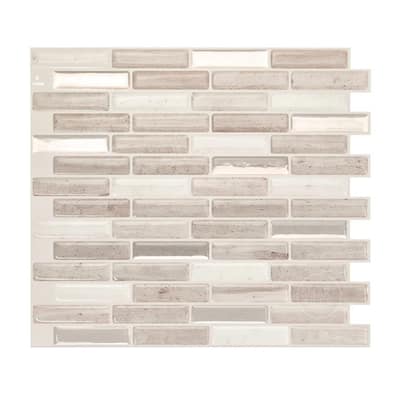 Smart Tiles Self Adhesive Wall Tiles - Milenza Vasto - 4 Sheets of 10.20'' x 9'' Kitchen and Bathroom Stick on Tiles
