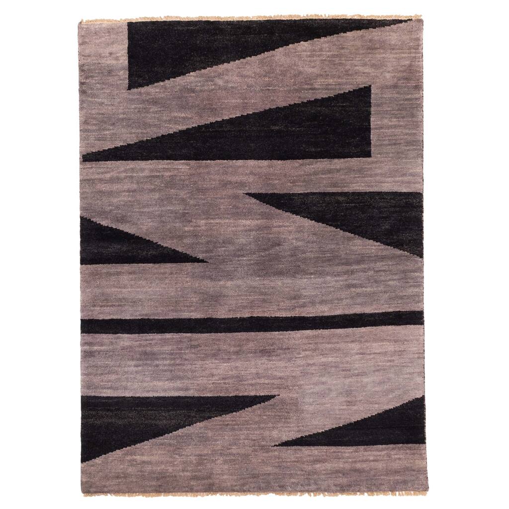 ECARPETGALLERY Hand-knotted Peshawar Ziegler Grey Wool Rug - 5'1 x 6'11