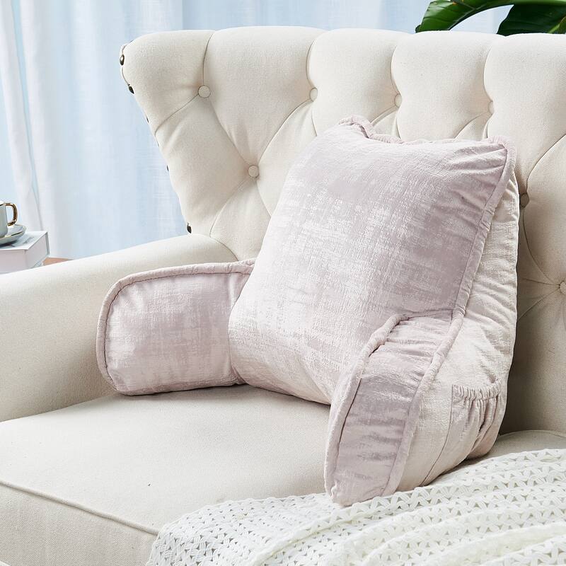 Textured Velvet Bedrest Reading Pillow Cover & Filling