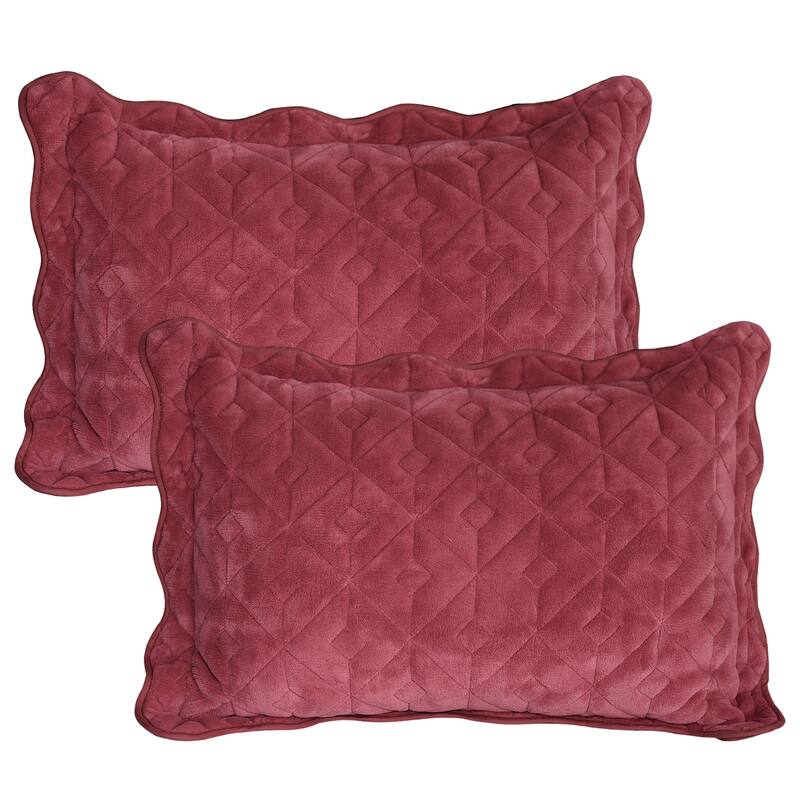 Serenta Diamond Flannel Quilted 4-piece Coverlet Set