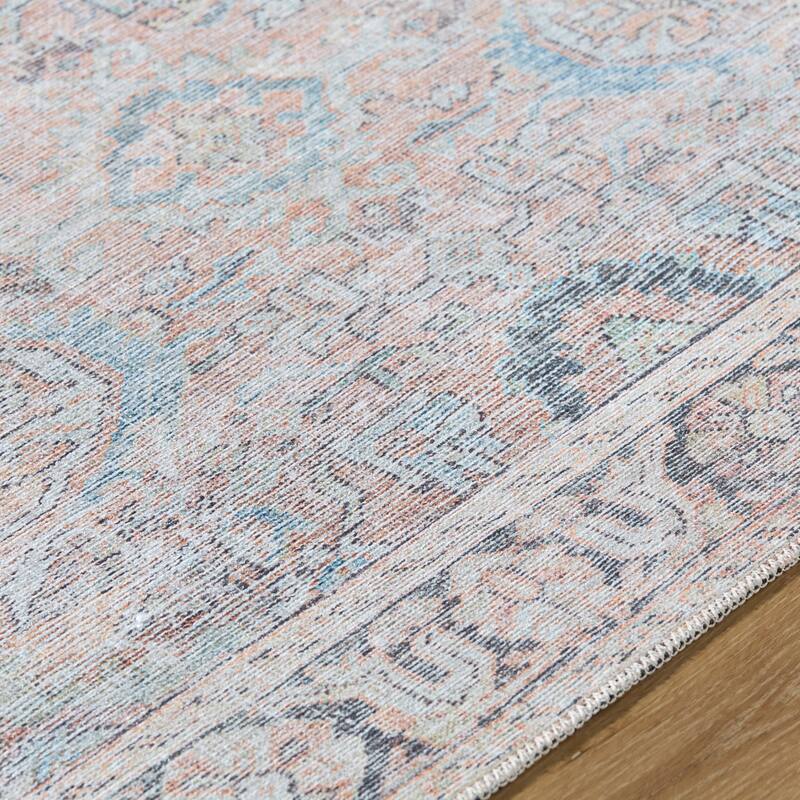Livabliss Transitional Kemer Medallion Washable Area Rug
