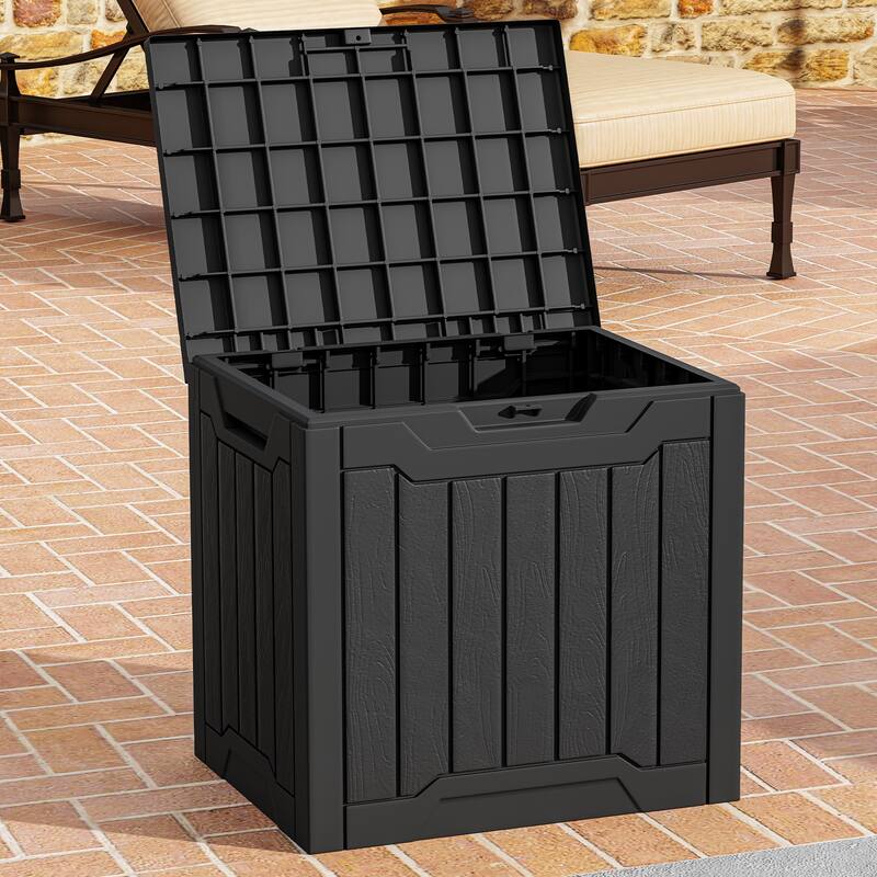 31 Gallon Outdoor Storage Waterproof Deck Box - Black