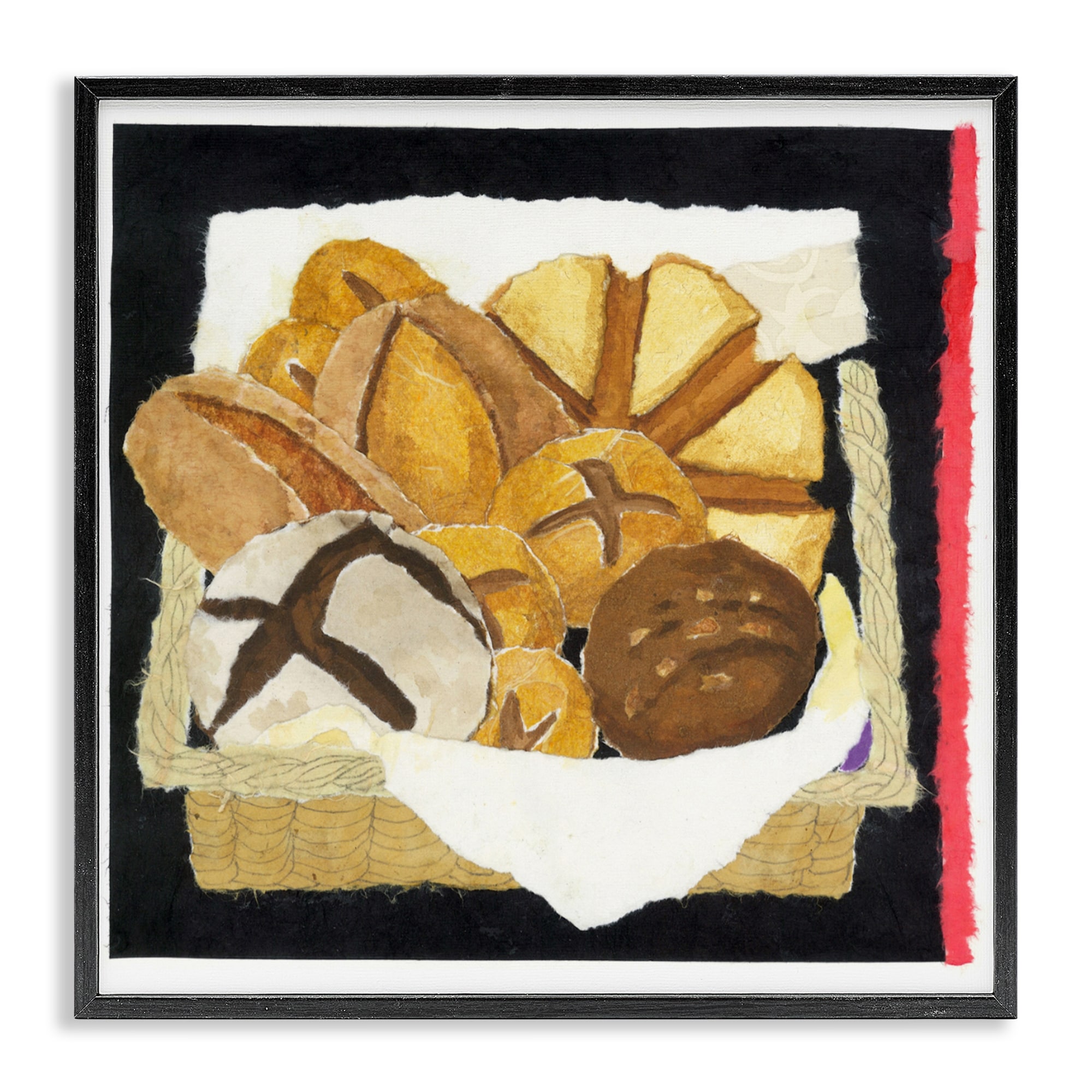 Stupell Bread Box and Stripe Framed Giclee Art Design By Nancy Overton