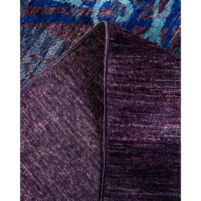 Overton Hand Knotted Wool Vintage Inspired Modern Contemporary Suzani Purple Area Rug - 9' 2" x 12' 6"